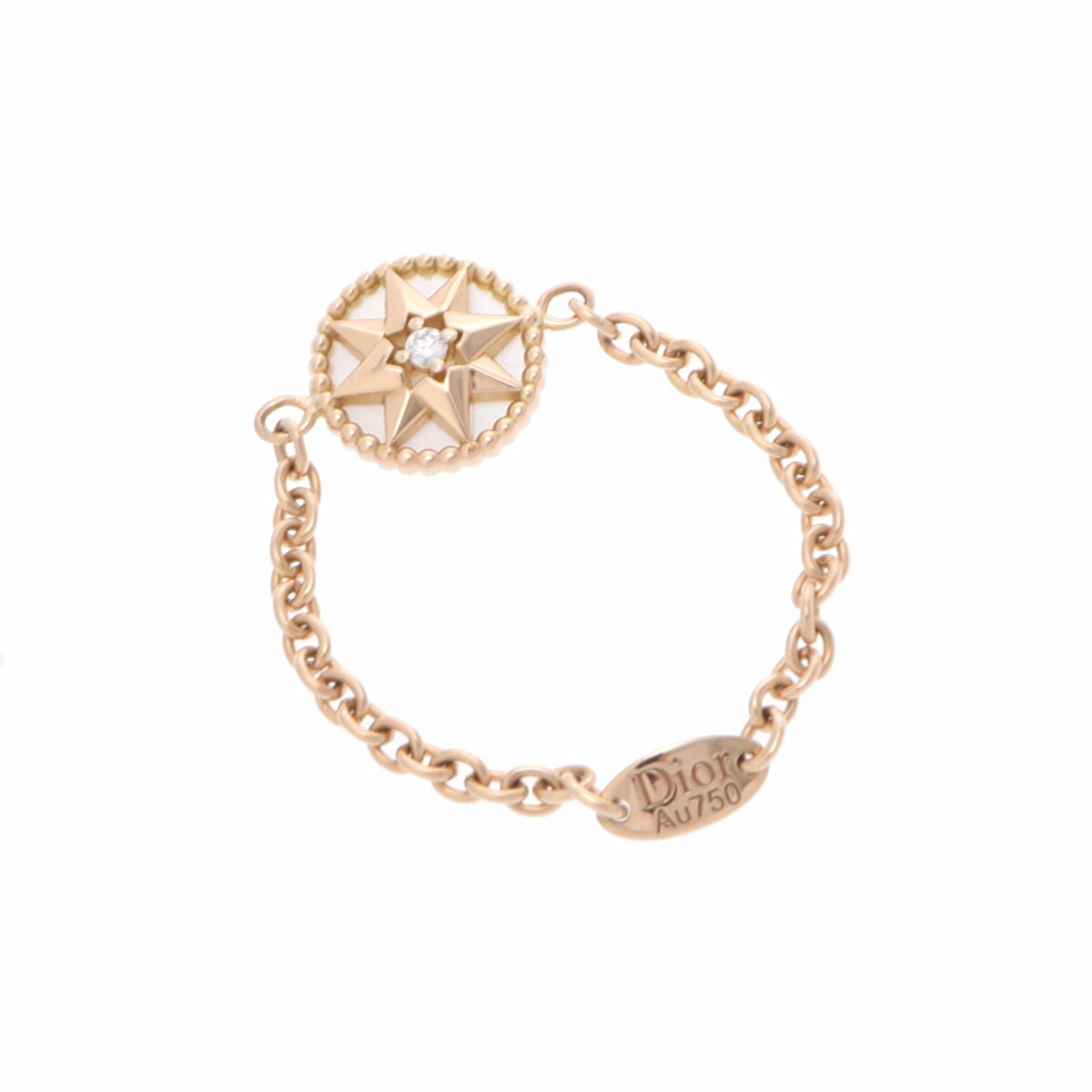 Dior Rose Devan Ring Yellow Gold Diamond Mother Of Pearl